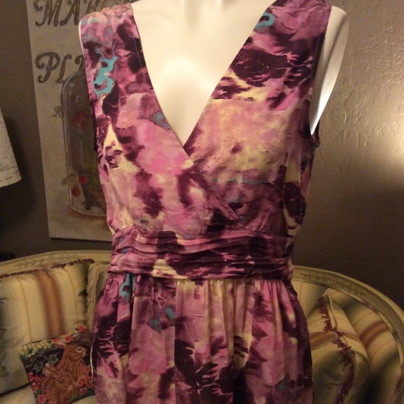 Banana Republic Tops - Banana Republic Purple Multi Peplum Blouse 4 New!